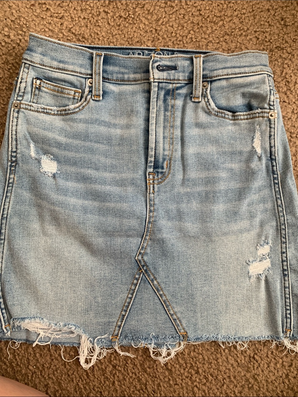 Arizona Jean Company Light Blue Distressed Denim Pencil Skirt